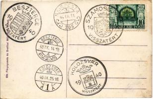 Szamosújvár, Gherla; Bényei kert, kávéház és nyári mulatóhely / café and restaurant, garden, summer ...