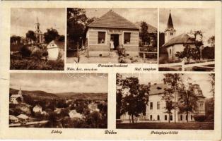 1948 Dédes (Dédestapolcsány), látkép, Római katolikus templom, Református templom, Pedagógus üdülő, Parasztszövetkezet üzlete és saját kiadása (EB)