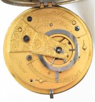 Ezüst (Ag) antik angol zsebóra, spindlis szerkezettel, nem jár, kulcs nélkül. Jelzett szerkezet: Ben...