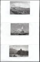 cca 1830-40 20 db külföldi tájkép, városkép (Lausanne, Thun, Godesberg bei Bonn, Cadiz stb.), Meyer&...