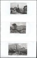 cca 1830-40 20 db külföldi tájkép, városkép (Lausanne, Thun, Godesberg bei Bonn, Cadiz stb.), Meyer&...