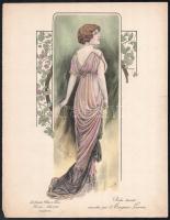 4 db Les Grandes Modes de Paris (női divatkép), 1910 körül. Színes litográfia, papír, jelzés nélkül....