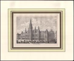 cca 1870-1890 Bécs, 3 db városkép. Rotációs fametszet, papír. Paszpartuban. 19x12,5 cm körüli méretb...