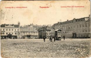 Temesvár, Timisoara; Losoncy tér, vármegyeház / square, county hall (EK)