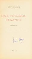 Hatvany Lajos: Urak, polgárok, parasztok. Tanulmányok. Bp., 1947., Révai. Kiadói félvászon-kötés. 
...