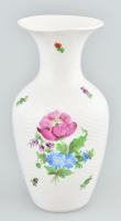 Antik Herendi / Óherendi virágmintás váza, kopással, m: 24,5 cm
