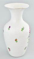 Antik Herendi / Óherendi virágmintás váza, kopással, m: 24,5 cm