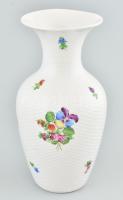 Antik Herendi / Óherendi virágmintás váza, kopással, m: 24,5 cm