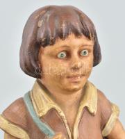 Figurális csehszlovák váza, mázas, jelzéssel, formaszámmal, kopásokkal, m: 19,5 cm