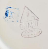 Gránit népi Art Deco dísztányér, jelzett, kopott, kis lepattanás, d: 20 cm