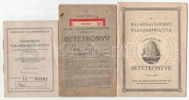 ~1919-1940. 3db klf betétkönyv + 1db váltó okmánybélyegekkel, bélyegzésekkel T:F