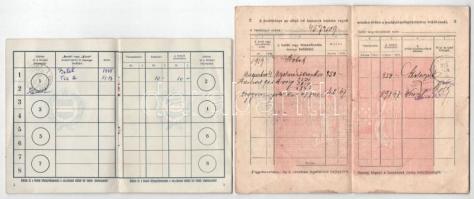 ~1919-1940. 3db klf betétkönyv + 1db váltó okmánybélyegekkel, bélyegzésekkel T:F