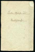 cca 1850-1860 Német nyelvű kézirat, feljegyzések / versek, papírkötésben