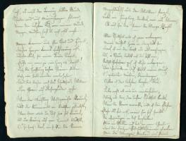 cca 1850-1860 Német nyelvű kézirat, feljegyzések / versek, papírkötésben