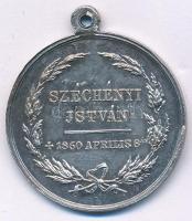 1860. "Széchenyi István - 1860 április 8-án" Sn halotti emlékmedál füllel (29mm) T:XF pati...