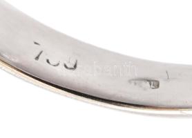 18 K fehérarany gyűrű 11 db gyémánttal. 0,4 c VVS1-VS, F-G, 0,55c VS1-SI G-H Br 5,4 g, m: 53 Certifi...