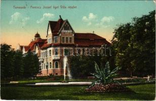 1912 Temesvár, Timisoara; Ferenc József liget Villa részlet / park, villa (kopott sarkak / worn corners)