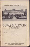 cca 1920-1940 Olvasmányaim - In memoriam. Debreceni M. Kir. Gazdasági Akadémia. Jegyzetfüzet regiszt...