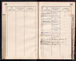 cca 1920-1940 Olvasmányaim - In memoriam. Debreceni M. Kir. Gazdasági Akadémia. Jegyzetfüzet regiszt...