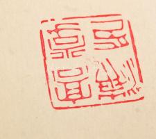 Gao Xue Hai: Rajzok, 37 db. Vegyes technika, papír, 2 db jelzett, paszpartuban, 13x3,5 cm