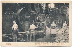 Resica, Resita; Foarfeci in laminoare / Walzwerk Schere / vasgyár belső, hengermű. Schwarz Otto Nr. 5. 1928. / iron works interior (EK)