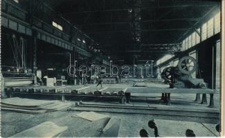 Resica, Resita; Atelierul de adiustat tabla / Blechadjustage. Brüder Deutsch / lap kikészítő, gyár belső / iron works interior, factory