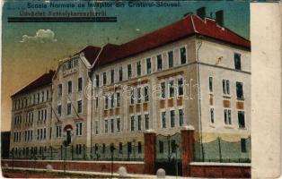 1924 Székelykeresztúr, Kristur, Cristuru Secuiesc; Scoala Normale de Invatator / M. kir. állami tanítóképző intézet. Ifj. Szemerjay Károly kiadása / teachers training institute (fa)