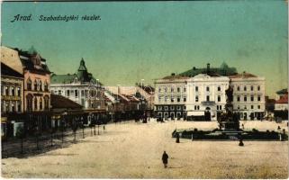 1915 Arad, Szabadság tér, üzletek / square, shops (small tear)