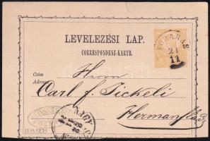 1871 2kr PS-card "FOGARAS" - Hermanstadt, 1871 2kr díjjegyes levelezőlap "FOGARAS" - Hermanstadt