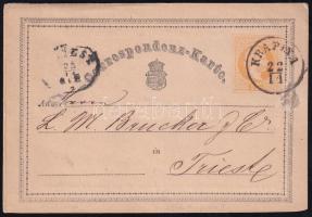 1870 2kr PS-card "KRAPINA" - Trieste, 1870 2kr díjjegyes levelezőlap "KRAPINA" - Trieste