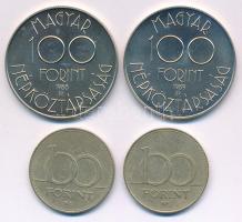 1988. 100Ft Cu-Ni-Zn "Labdarúgó Világbajnokság 1990 - Két játékos" + 1989. 100Ft Cu-Ni-Zn ...