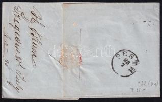 1854 9kr HP III. 2 oldalon kézzel tépett, levélen "SZEGEDIN" - Pesth 1854 9kr HP III. on c...