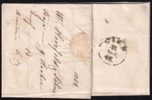 1854 9kr HP III. levélen, lemezhibákkal "BAJA" - Wien 1854 9kr HP III. on cover, with plat...