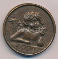 Horváth Sándor (1956- ) 2006. "Békés Karácsonyt!" kétoldalas, öntött bronz emlékérem (50mm...