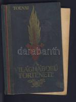 1928 Tolnai: A világháború története I.-II. kötetek (teljes), Budapest, Tolnai Nyomdai Műintézet és Kiadóvállalat Rt. kiadásában, több száz képpel, térképekkel, kiadói, aranyozott egészvászon kötésben. (gerinc, kötés néhol elvált, de hiánytalan)