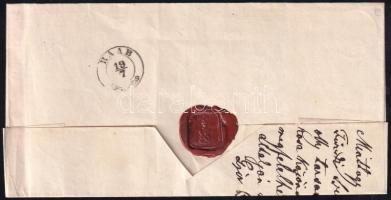 1851 3kr HP I. levélen / on cover "VESZPRIM" - Győr (hajtott / folded)