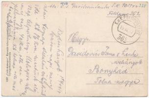 1917 Gyergyószentmiklós, Gheorgheni; Kossuth Lajos tér, M. kir. dohány nagyáruda, Lázár, Schwarz és ...