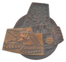 Rózsa Péter (1936-) MN (Magyar Néphadsereg) bronz emlékplakett (105-110mm) T:AU