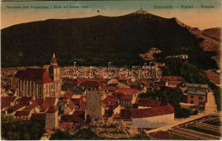 1911 Brassó, Kronstadt, Brasov; Panorama von Raupenberg, Innere Stadt / belváros látképe a Hernyó-hegyről / downtown
