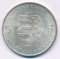 1947. 5Ft Ag "Kossuth" T:AU patina Adamo F8.1