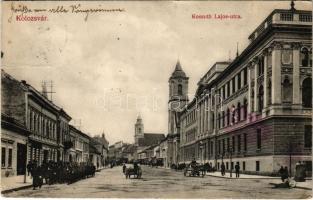 Kolozsvár, Cluj; Kossuth Lajos utca, Unitárius kollégium / street, boarding school (Rb)