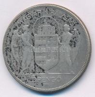 1930. 5P Ag "Horthy jobbra" T:F patina Adamo P8