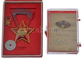 1961. Vendéglátóipari Törzsgárda 10 zománcozott kitüntető jelvény igazolvánnyal, eredeti, sérült, ragasztónyomos tokban T:AU