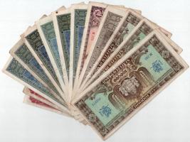 Vegyes: 1945-1946. 11db pengő bankjegy + Jugoszlávia 1955. 100D (2x) T:F