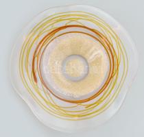 Murano üveg kínáló, hibátlan, jelzés nélkül, d: 18,5 cm