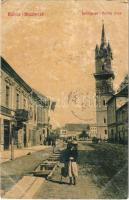 Beszterce, Bistritz, Bistrita; Kórház utca, gyógyszertár / Spitalgasse, Apotheke / street view, pharmacy (felületi kopás / worn surface)