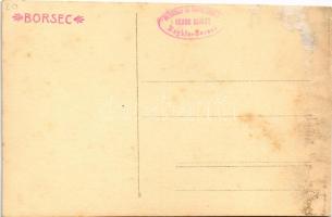 Borszék, Borsec; autókkal érkező fürdővendégek, Bodega üzlet / spa guests arriving with automobiles,...