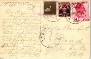 1936 Borszék, Borsec; felvonulás matróz zenekarral, Villa Getta, Speranta szálló és étterem, Szabó é...