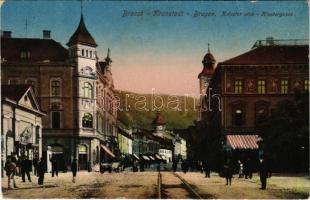 Brassó, Kronstadt, Brasov; Kolostor utca / Klostergasse / street view (kopott sarkak / worn corners)