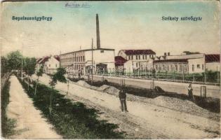 1918 Sepsiszentgyörgy, Sfantu Gheorghe; Székely szövőgyár / weaving mill, factory (ázott / wet damage)